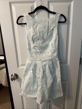 Wild Fable Light Blue Backless Floral Sundress